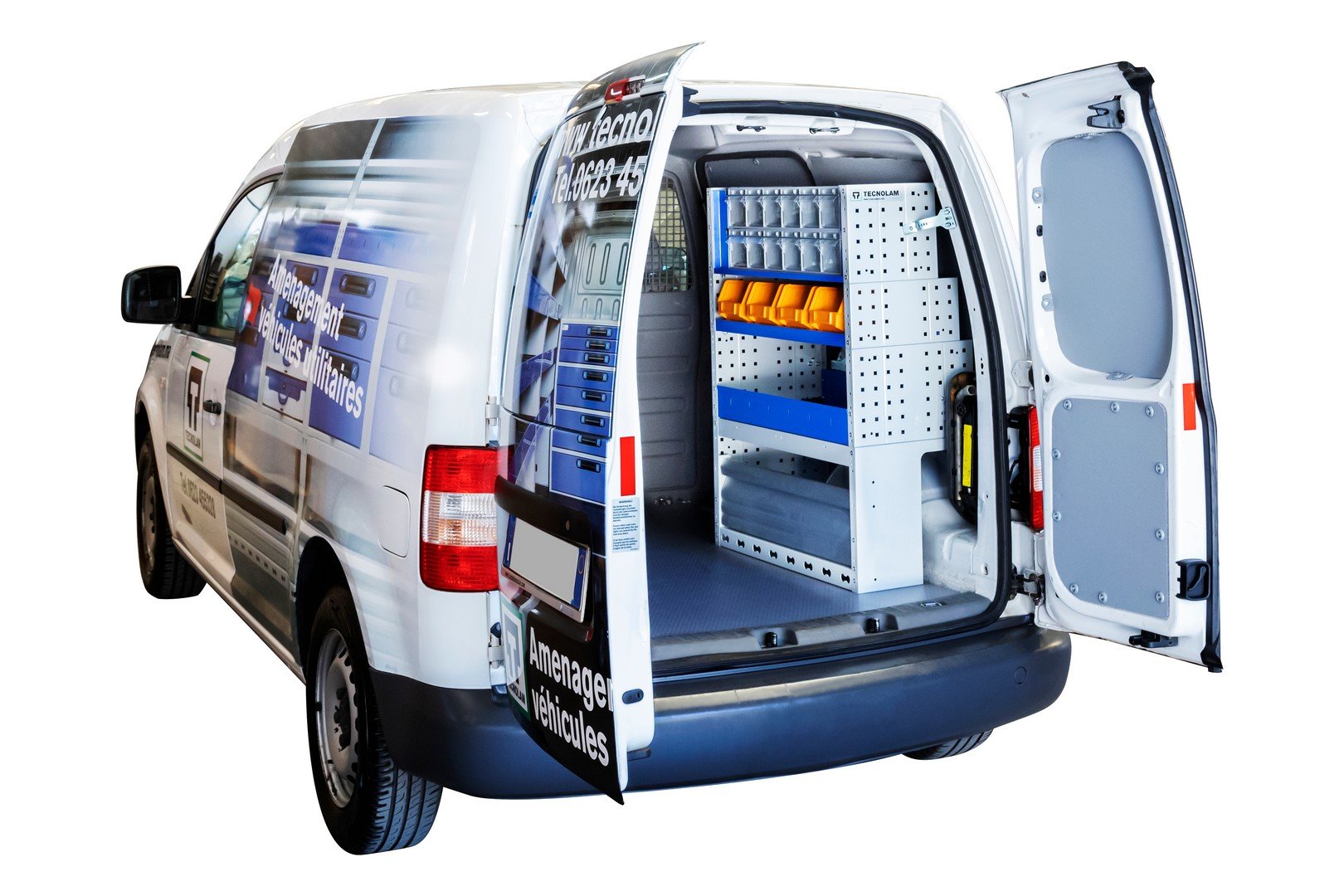 Van with organized storage interior