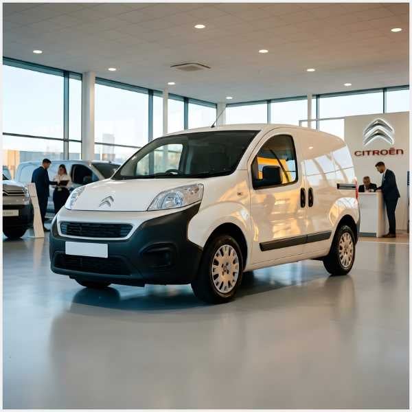 White Citroën van in showroom