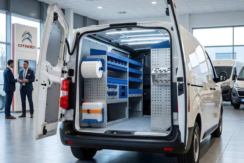 Bedrijfswagen met veiligheidsinrichting en test