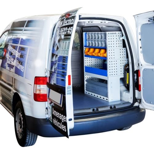 Van with organized storage interior